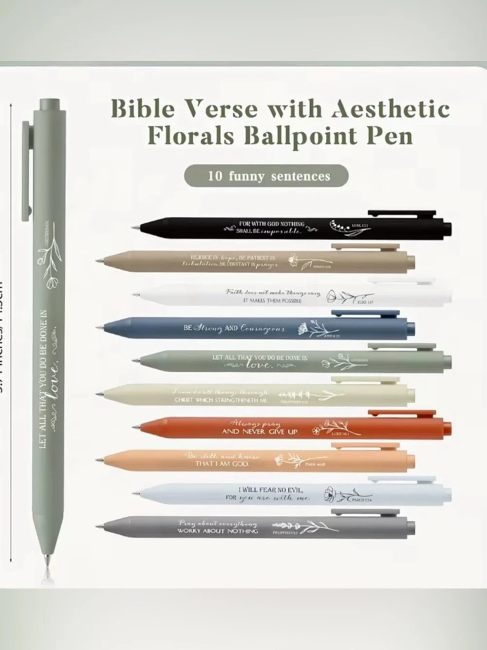 Inspirational Scripture Pen Set - Multi Color Motivational Pens - Picture 2 of 6
